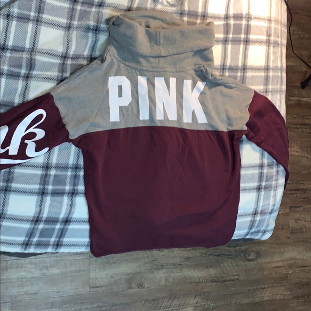 PINK - turtle neck hoodie size medium